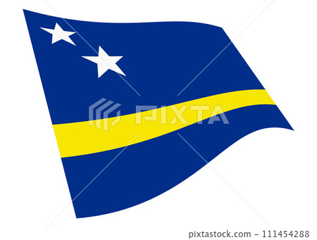 Curacao waving flag illustration with clipping path Curacao waving flag illustration with clipping path 111454288