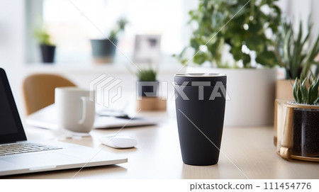 black tumbler on the table 111454776