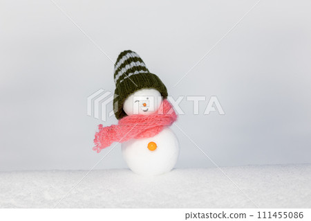 white snow field and snowman white snow field and snowman 111455086