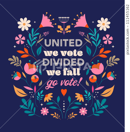 Modern Floral Election campaign concept design. Vote, election social media and print design with Modern Floral Election campaign concept design. Vote, election social media and print design with 111455162