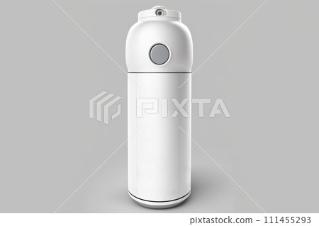Spray can mockup with paint. Space for text on a white background. AI generated. 111455293