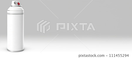 Spray can mockup with paint. Header for text on a white background. AI generated. 111455294