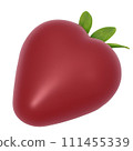 AI-generated content. Chocolate candy strawberry, resembling hearts, in shape of a heart on isolated white backround. Concept of love, kindness, peace, romance and chocolate. Green natural stems or 111455339
