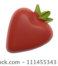 AI-generated content. Chocolate candy strawberry, resembling hearts, in shape of a heart on isolated white backround. Concept of love, kindness, peace, romance and chocolate. Green natural stems or 111455343