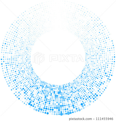 Futuristic minimal tech blue halftones dotted circles abstract background Futuristic minimal tech blue halftones dotted circles abstract background 111455946