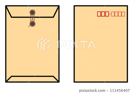 Illustration of a paper envelope for mailing letters and documents 111456407