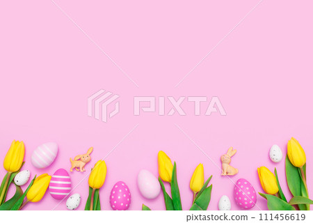Easter eggs concept gift card background 111456619
