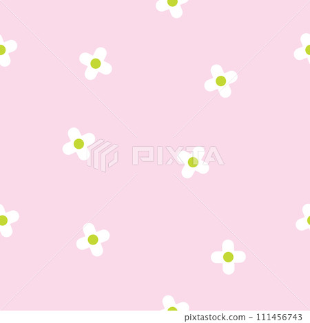 Floral seamless pattern pink background 111456743