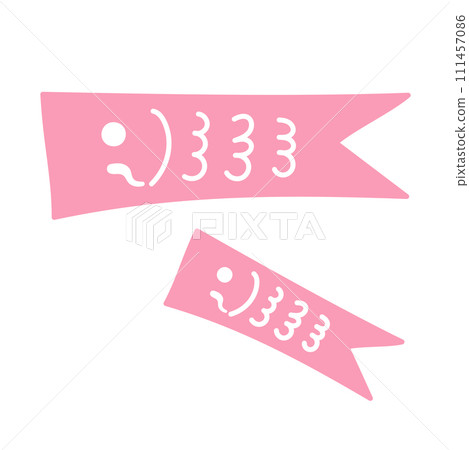 Simple carp streamer illustration parent and child pink Simple carp streamer illustration parent and child pink 111457086