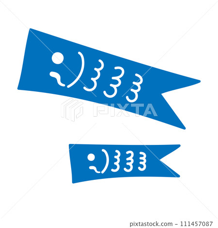 Simple carp streamer illustration parent and child blue Simple carp streamer illustration parent and child blue 111457087