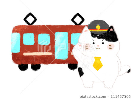 致敬貓咪售票員和火車蠟筆觸摸 111457505