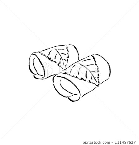 Kanto style (Chomeiji Temple) Sakuramochi line drawing 111457627