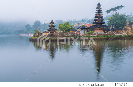 Reflection view of Pura Ulan Danu Bratan a famous picturesque landmark and a significant temple on the shores of Lake Bratan in Bali, Indonesia. Reflection view of Pura Ulan Danu Bratan a famous picturesque landmark and a significant temple on the shores of Lake Bratan in Bali, Indonesia. 111457943