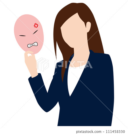女商人摘下憤怒的面具 111458330