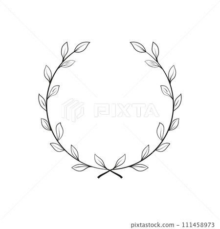 Set of black laurels frames branches.  111458973