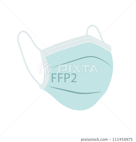 FFP2 face mask icon symbol sign flat design vector illustration 111458975