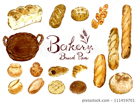 各種麵包手繪插畫集 111459701