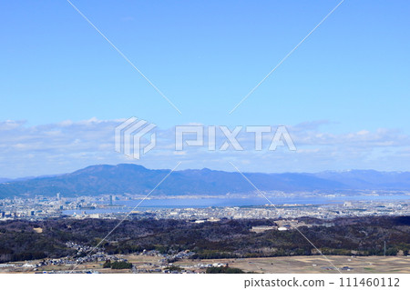 Scenery of Mt. Hiei and Otsu city area from Doyama 111460112