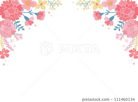 母親節康乃馨設計橫幅背景。向量圖。 111460134