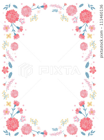 母親節康乃馨設計橫幅背景。向量圖。 111460136