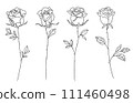 Simple line rose illustration 111460498