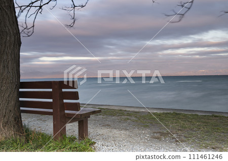 That bench and the shore of Lake Biwa (horizontal composition 30) 111461246