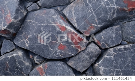 A pile of rocks with red paint on them A pile of rocks with red paint on them 111461434