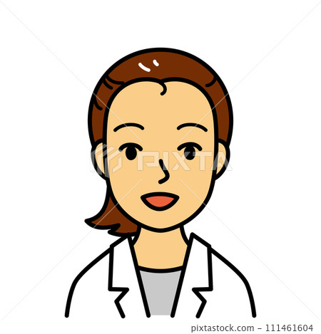 A woman in a white coat 111461604