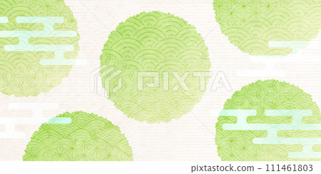 Fresh green Japanese pattern pattern background 111461803