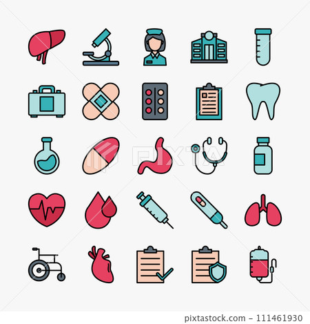 Medical icon set. vector illustration - Stock Illustration [111461930 ...