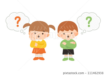 表情疑惑的孩子插畫素材 111462938