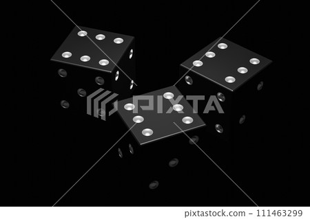 Three plastic dice 111463299