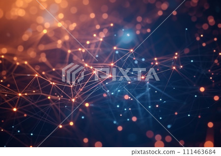 Abstract glowing connecting dots and lines background. Network connection background 111463684