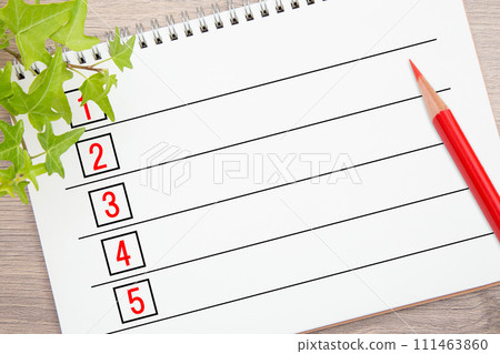 列表和紅鉛筆 111463860