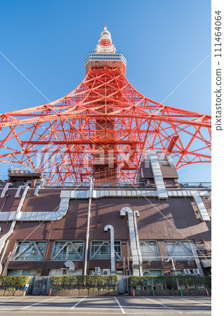 "Tokyo" Clear blue sky and Tokyo Tower scenery 111464064