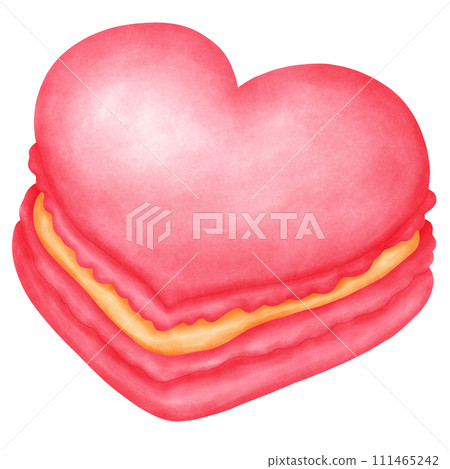 macaron, heart, watercolor 111465242