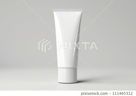 Blank white cosmetic tube mockup .generative AI Blank white cosmetic tube mockup .generative AI 111465312