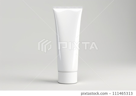 Blank white cosmetic tube mockup .generative AI Blank white cosmetic tube mockup .generative AI 111465313