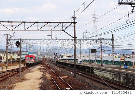 上所電鐵上所線/東武鐵道桐生線列車接近赤城站 上所電鐵上所線/東武鐵道桐生線列車接近赤城站 111465481