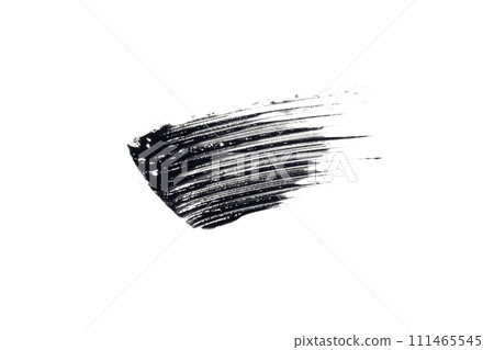 swatch, mascara brushstroke smear isolated on white background flat lay 111465545