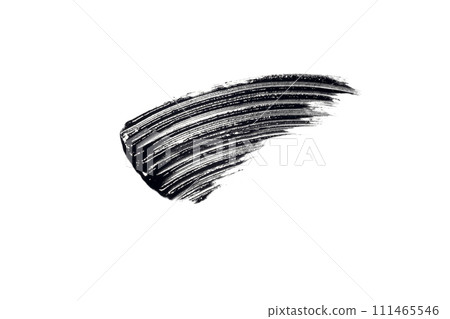 swatch, mascara brushstroke smear isolated on white background flat lay swatch, mascara brushstroke smear isolated on white background flat lay 111465546