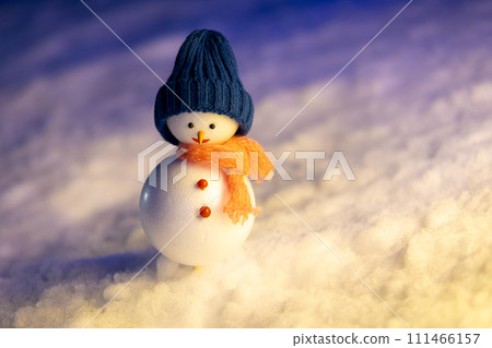 Snowman at night 111466157