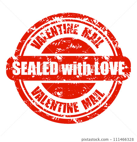 Sealed with love, valentine mail rubber stamp for send letter Sealed with love, valentine mail rubber stamp for send letter 111466328