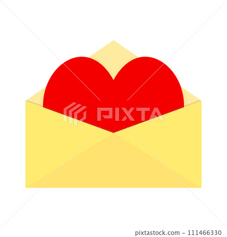 Heart in paper envelope to message Valentine day 111466330
