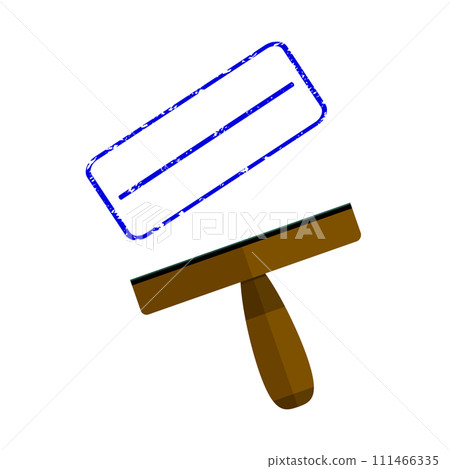 Empty rubber stamp with place for text with signet Empty rubber stamp with place for text with signet 111466335
