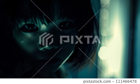 girl in a dark room 111466478