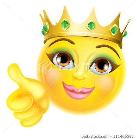 Queen Princess Emoticon Gold Crown Cartoon Face 111466585