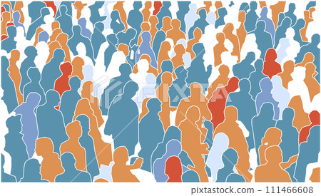 Vector illustration of large crowd of people 111466608