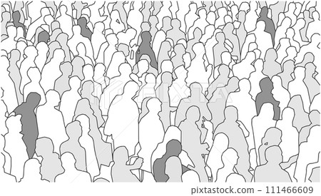 Vector illustration of large crowd of people 111466609