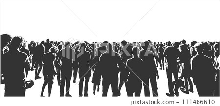 Vector illustration of large crowd of people 111466610